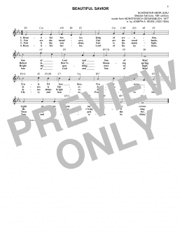 page one of Beautiful Savior (Lead Sheet / Fake Book)