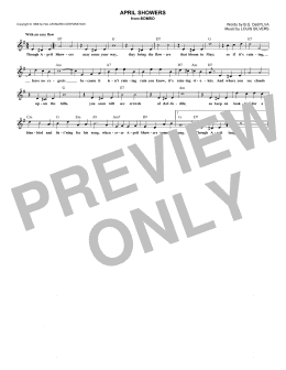 page one of April Showers (Lead Sheet / Fake Book)