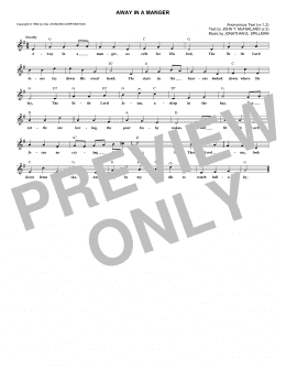 page one of Away In A Manger (Lead Sheet / Fake Book)