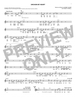 page one of Unchain My Heart (Lead Sheet / Fake Book)