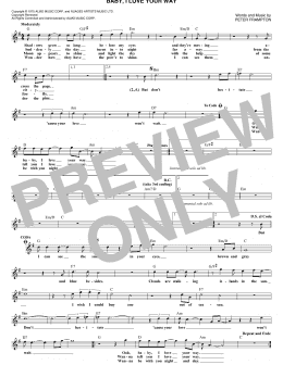 page one of Baby, I Love Your Way (Lead Sheet / Fake Book)