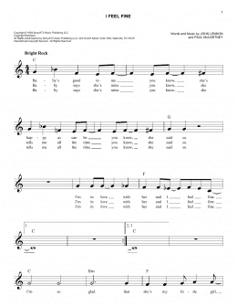 page one of I Feel Fine (Easy Lead Sheet / Fake Book)