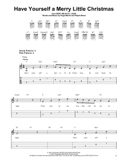 page one of Have Yourself A Merry Little Christmas (Easy Guitar Tab)