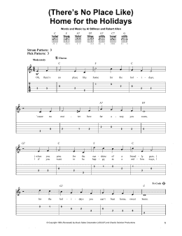 page one of (There's No Place Like) Home For The Holidays (Easy Guitar Tab)