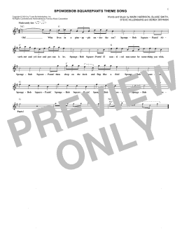 page one of SpongeBob SquarePants Theme Song (Lead Sheet / Fake Book)