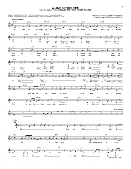 page one of A Love Before Time (Lead Sheet / Fake Book)