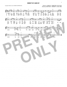 page one of Sweet By And By (Lead Sheet / Fake Book)