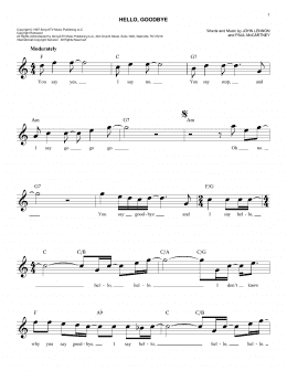 page one of Hello, Goodbye (Easy Lead Sheet / Fake Book)