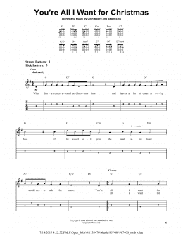 page one of You're All I Want For Christmas (Easy Guitar Tab)