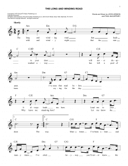 page one of The Long And Winding Road (Easy Lead Sheet / Fake Book)