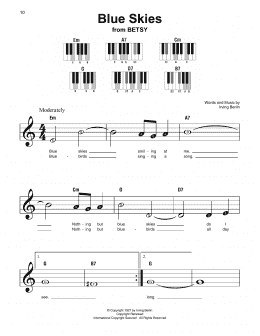 page one of Blue Skies (Super Easy Piano)