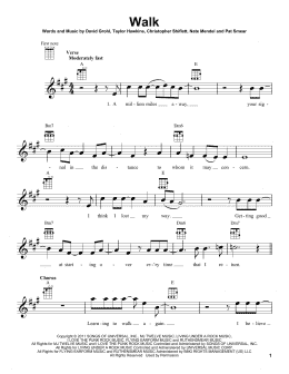 page one of Walk (Ukulele)