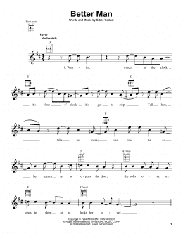 page one of Better Man (Ukulele)