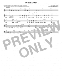 page one of Bye Bye Blackbird (Lead Sheet / Fake Book)