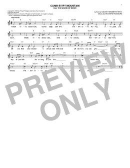 page one of Climb Ev'ry Mountain (from The Sound of Music) (Lead Sheet / Fake Book)