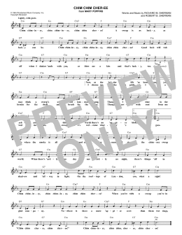 page one of Chim Chim Cher-ee (from Mary Poppins) (Lead Sheet / Fake Book)