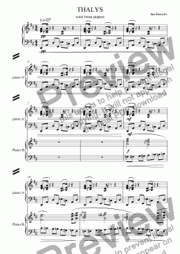 page one of Thalys for two pianos