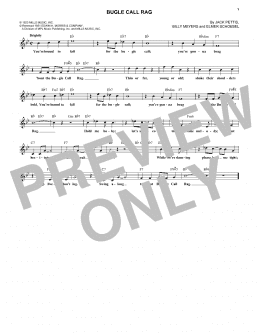 page one of Bugle Call Rag (Lead Sheet / Fake Book)