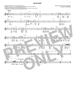 page one of Blue Eyes (Lead Sheet / Fake Book)