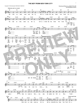 page one of The Boy From New York City (Lead Sheet / Fake Book)