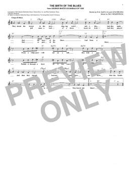 page one of The Birth Of The Blues (Lead Sheet / Fake Book)