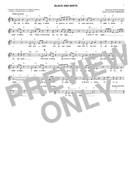 page one of Black And White (Lead Sheet / Fake Book)