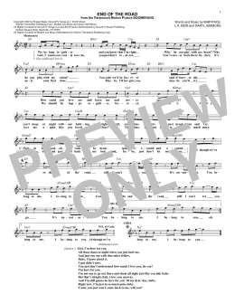 page one of End Of The Road (Lead Sheet / Fake Book)