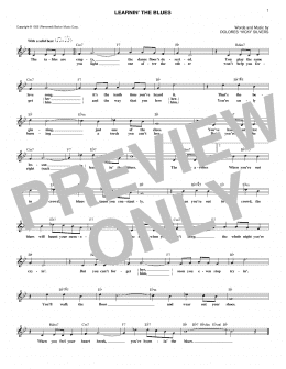 page one of Learnin' The Blues (Lead Sheet / Fake Book)