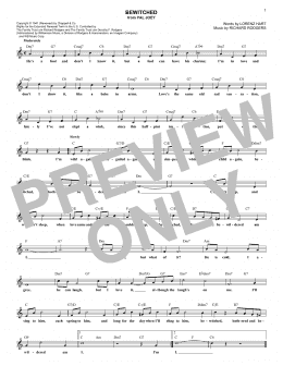 page one of Bewitched (Lead Sheet / Fake Book)