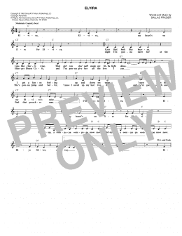 page one of Elvira (Lead Sheet / Fake Book)