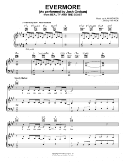 page one of Evermore (from Beauty And The Beast) (Piano, Vocal & Guitar Chords + Backing Track)