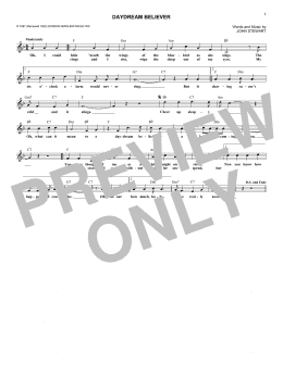 page one of Daydream Believer (Lead Sheet / Fake Book)