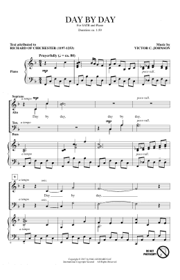 page one of Day By Day (SATB Choir)