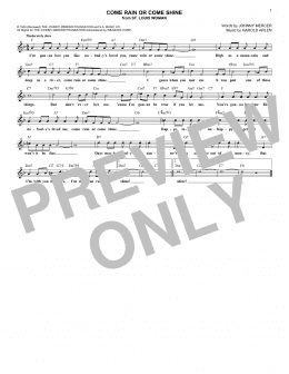 page one of Come Rain Or Come Shine (Lead Sheet / Fake Book)