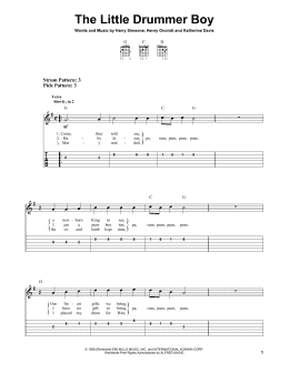 page one of The Little Drummer Boy (Easy Guitar Tab)