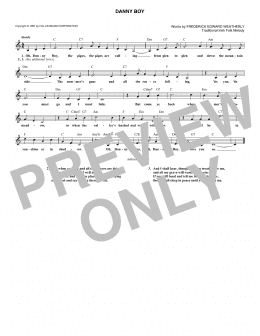 page one of Danny Boy (Lead Sheet / Fake Book)