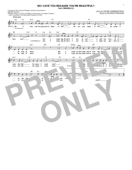 page one of Do I Love You Because You're Beautiful? (Lead Sheet / Fake Book)