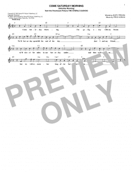 page one of Come Saturday Morning (Saturday Morning) (Lead Sheet / Fake Book)