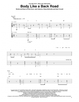 page one of Body Like A Back Road (Guitar Rhythm Tab)