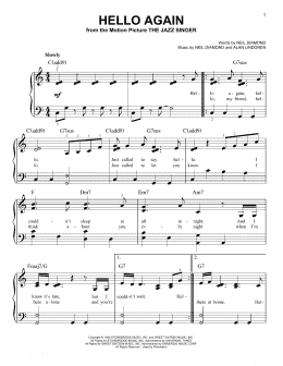 page one of Hello Again (Easy Piano)