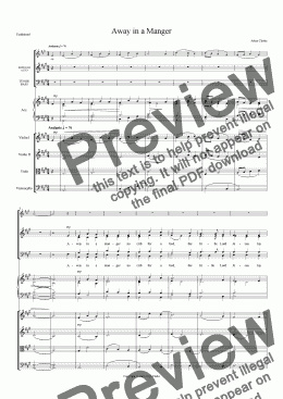 page one of Away in a Manger  (New Melody) with opt stgs