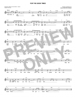 page one of For The Good Times (Lead Sheet / Fake Book)