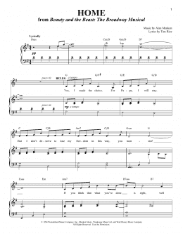 page one of Home (from Beauty and the Beast: The Broadway Musical) (Piano & Vocal)