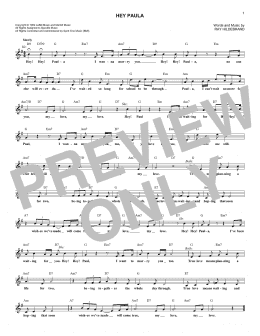 page one of Hey Paula (Lead Sheet / Fake Book)