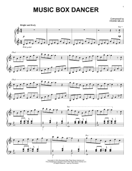 page one of Music Box Dancer (Piano Solo)