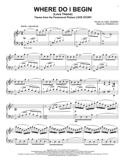 page one of Where Do I Begin (Love Theme) (Piano Solo)