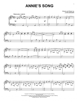 page one of Annie's Song (Piano Solo)