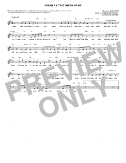 page one of Dream A Little Dream Of Me (Lead Sheet / Fake Book)