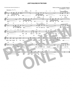 page one of Just Walking In The Rain (Lead Sheet / Fake Book)