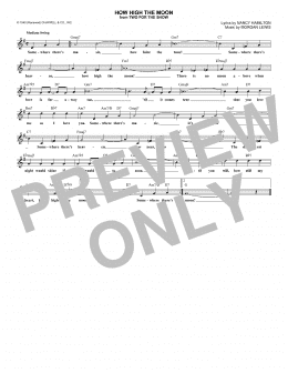 page one of How High The Moon (Lead Sheet / Fake Book)